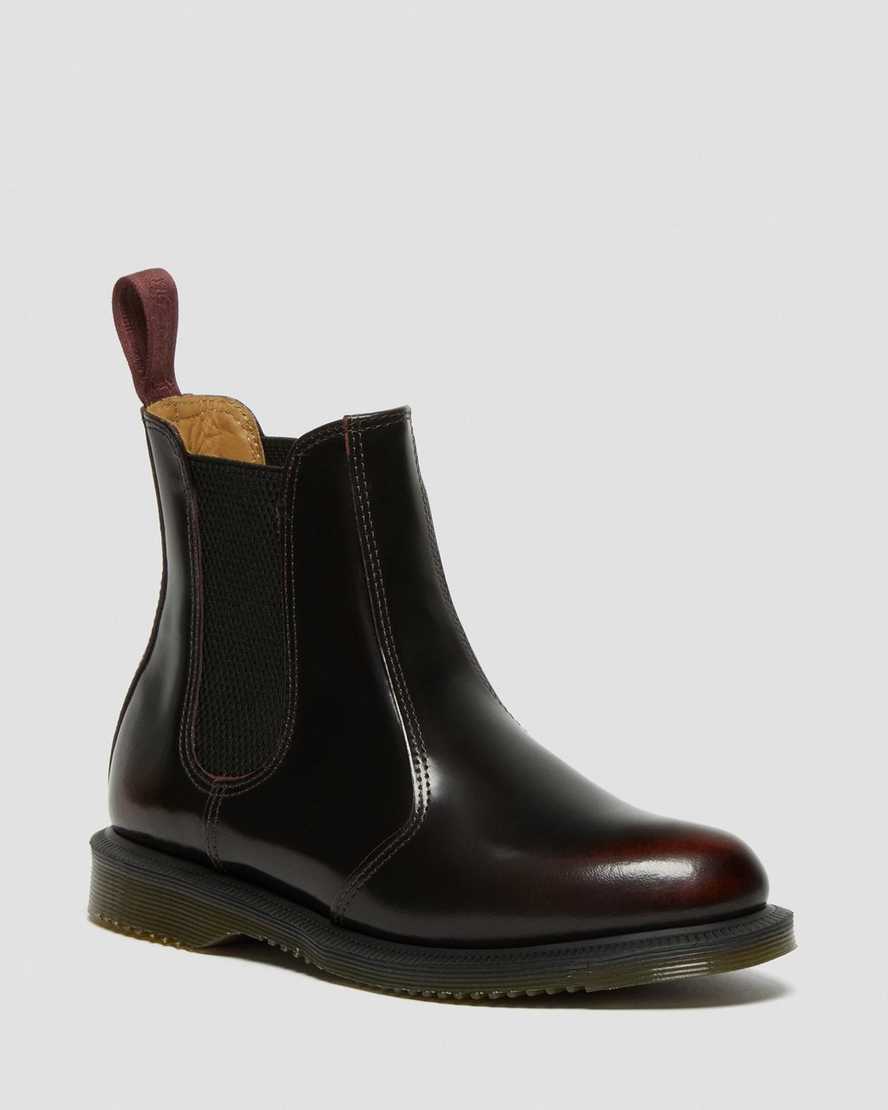 Dr. Martens Flora Arcadia Lær Chelsea Støvler Dame Rød [9506QORJX]